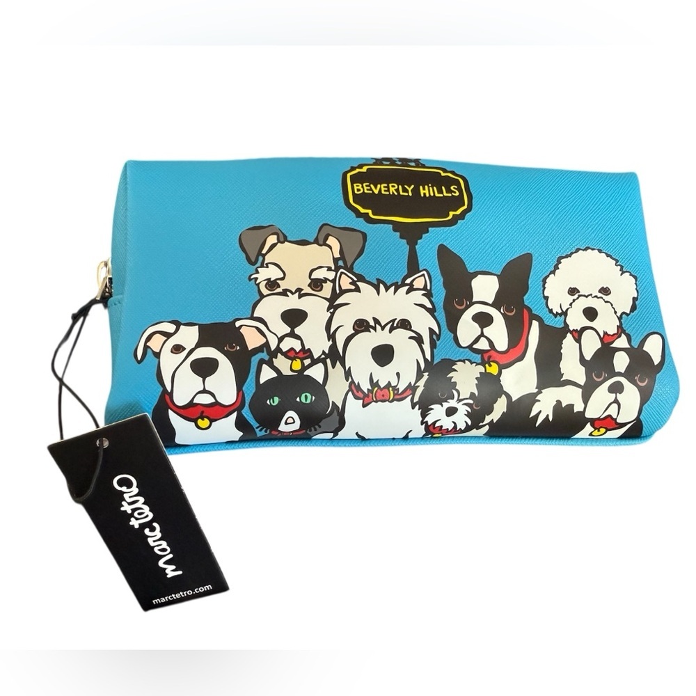 Marc Tetro Beverly Hills‎ Dogs Long Wallet Zip New